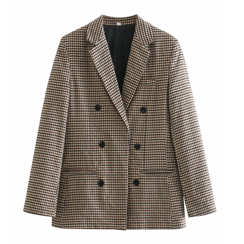 Blazer Feminino Xadrez Faustine